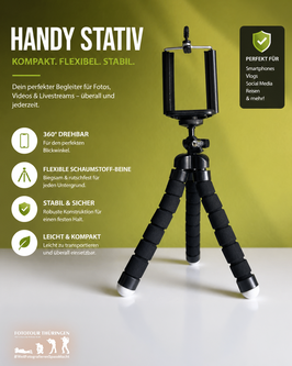 Flexibles Handy-Stativ für Fotos, Videos, Reels & Langzeitbelichtung