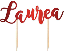 CAKE TOPPER ROSSO METALLIZZATO SAGOMATO "LAUREA" 14CM