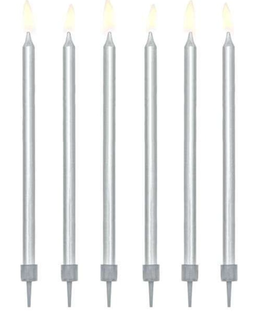 Candelina Stelo 12.5cm Argento Satinato