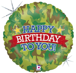 Palloncino in Foil 18" Happy Birthday Mimetico "Camouflage"