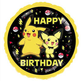 Palloncino in Foil 18" Happy Birthday Pikachu "Pokémon"