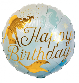 Palloncino in Foil 18" Happy Birthday Sirena Oro "Gold Mermaid"