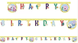 Festone Happy Birthday Peppa Pig Messy 1,20mt