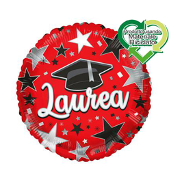 PALLONCINO LAUREA CON TOCCO E STELLE FOIL STANDARD ø 45cm