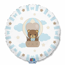 Palloncino in Foil 18" Mongolfiera e Teddy Friends by THUN Rosa