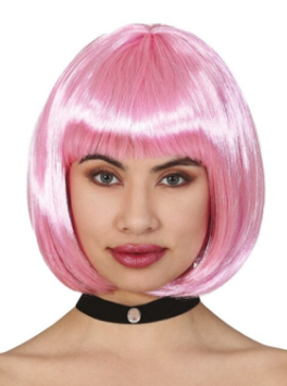 parrucca caschetto rosa
