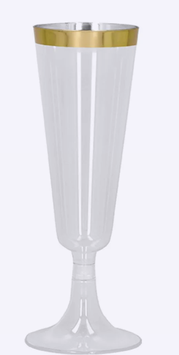flute con bordo in colore oro