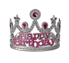 Corona da Principessa Fucsia e Argento "Happy Birthday"
