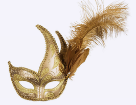 Maschera veneziana con piuma