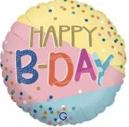 PALLONCINO IN FOIL 18" HAPPY BIRTHDAY POIS "FUNKY DOTS"