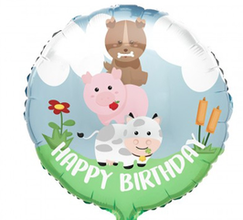 Palloncino in Foil 18"Fattoria Happy Birthday "Happy Farm"