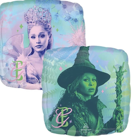 Palloncino in Foil 18" con Elphaba e Glinda del Mago di Oz "Wicked"
