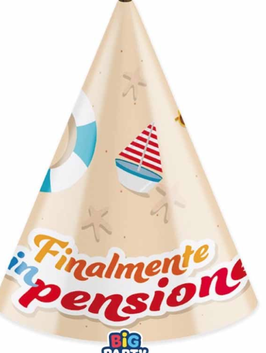 Cappellino a Cono Finalmente in Pensione 6pz