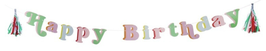 Striscione di cartoncino `Buon Compleanno` Bright Banquet 2m
