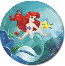 PIATTO CARTA 23CM SIRENETTA "ARIEL COURIUS MERMAID" 8PZ