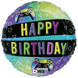 Palloncino in Foil 18" Happy Birthday Joystick "Game Controller Birthday"