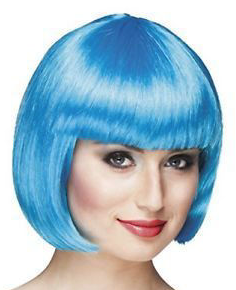 parrucca caschetto blu