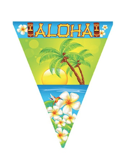 GHIRLANDA DI BANDIERE ALOHA HAWAII - 5m