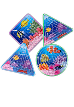 Set 4 Giochi Labirinto Pesci 6,5 x 6,5 cm