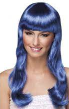 parrucca lunga blu