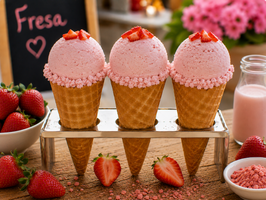 HI. HELADO DE FRESA "IMA HORCHATERÍA HELADERÍA"