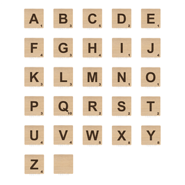 Eiken Scrabble letter - onderzetter 10 cm
