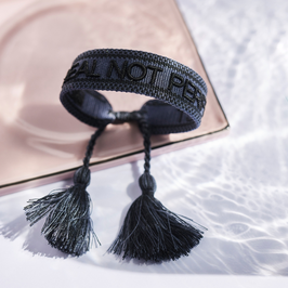 Statment Armband - real not perfect schwarz/grau