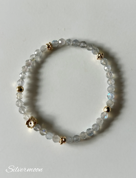 Armband Labradorit, vergoldete Perlen