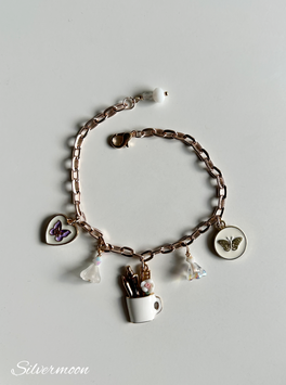 Bettelarmband Tasse, weiss