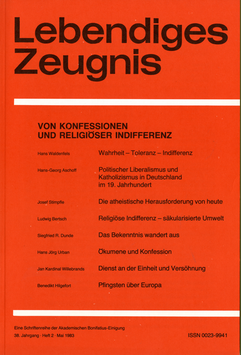VON KONFESSION UND RELIGIÖSER INDIFFERENZ - 1983 Heft 2 - 38. Jahrgang