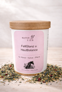 NaturTier FellGlanz & HautBalance Kräutermischung – natürliche Unterstützung für Haut, Fell & Wohlbefinden bei Hund, Katze und Pferd