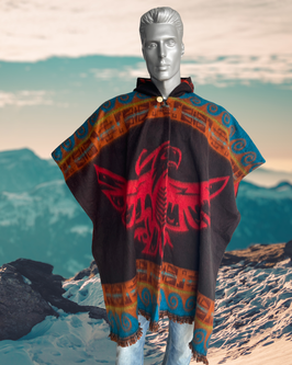 Poncho "Eagle" red-brown