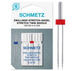 Schmetz stretch tweelingnaald 1x 2.5-75