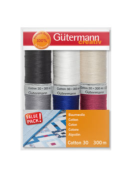 Gütermann naaigarenset Cotton 30 6 klossen van 300 meter 734022 Col.1