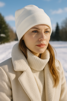 Fleecemütze wollweiss cremweiss Fenja