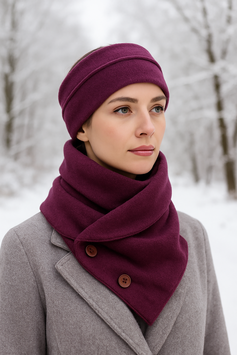 Fleece Stirnband Schal Set lila Verena