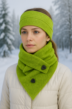 Schal Stirnband Fleece Set kiwigrün Pam