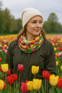 Loop Schal Rundschal Tulpenmuster Irene