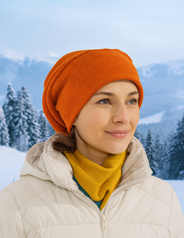 Fleecemütze Damenwintermütze orange Poppy
