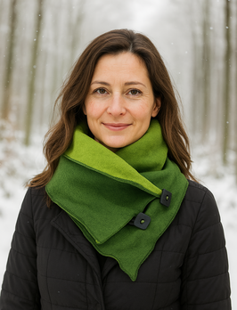 Walkschal Kurzschal knöpfbar grün Boho Grace