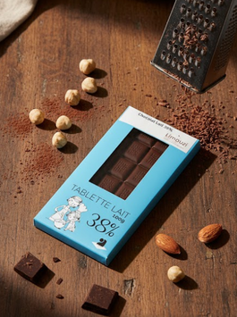 Tablettes de chocolat lait 38% 100g