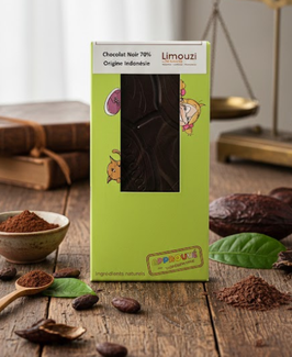 Tablettes de chocolat noir 70% origine Indonésie 100g