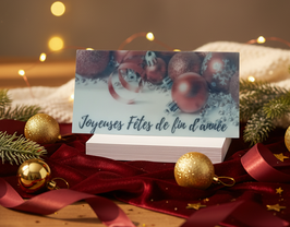 Tablette chocolat blanc décor boule de noel 120g