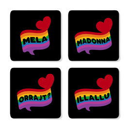 Set of The Rainbow Speak Maltese Coasters