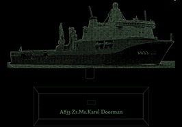 F833 Zr.Ms. Karel Doorman uitgesneden