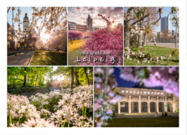 Postkarte Frühling in Leipzig