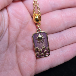 Sonnenblumen lila, 14k Gold, Kette