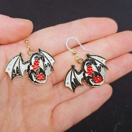 Ohrringe Drachen Blume