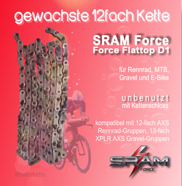 gewachste 12fach Kette, SRAM Flattop D1, NEU