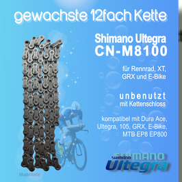 gewachste 12fach Kette, Shimano (CN-M8100) NEU
